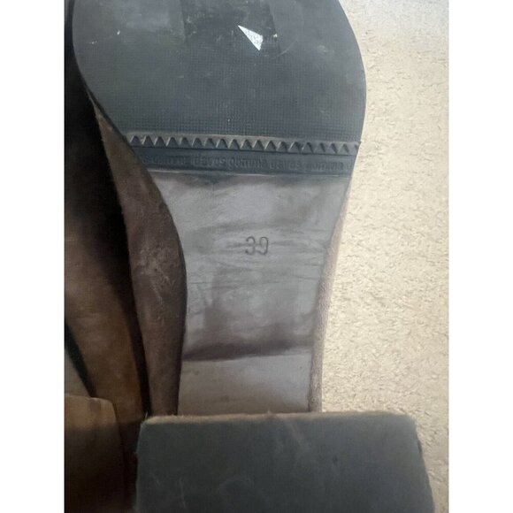 Paola Ferri By Alba Moda Tan Suede Leather Lace-Up Oxford Block Heel Booties 39 - Picture 9 of 12